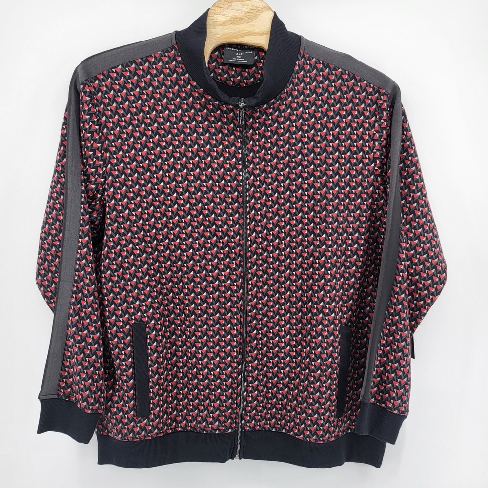 Shaquille O Neal XLG Men's‎ Geometric Print full zip Bomber Jacket 2XLT NWT